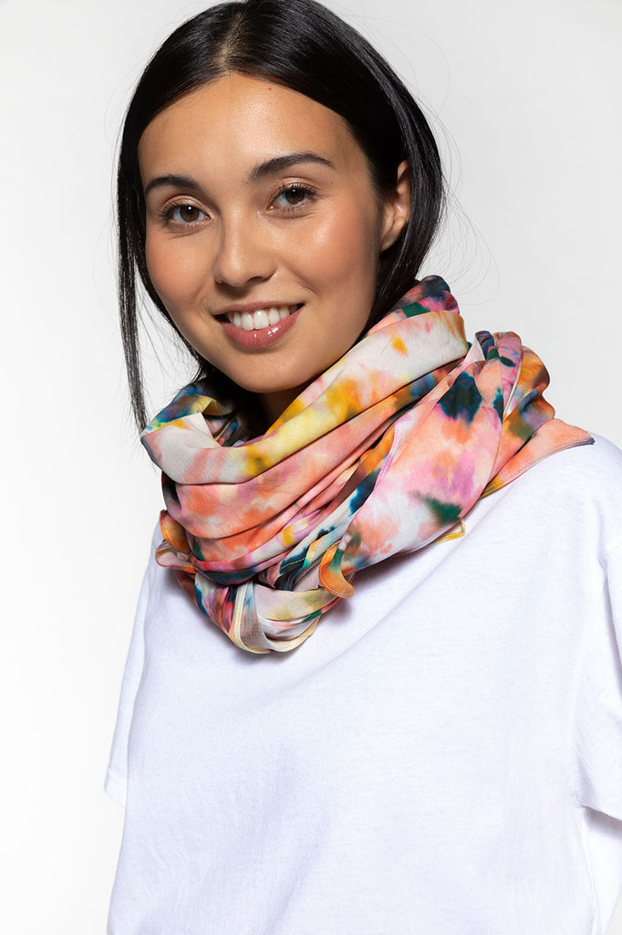 Grand foulard CERNY en coton imprimé-Grand foulard carré 100% coton imprimé