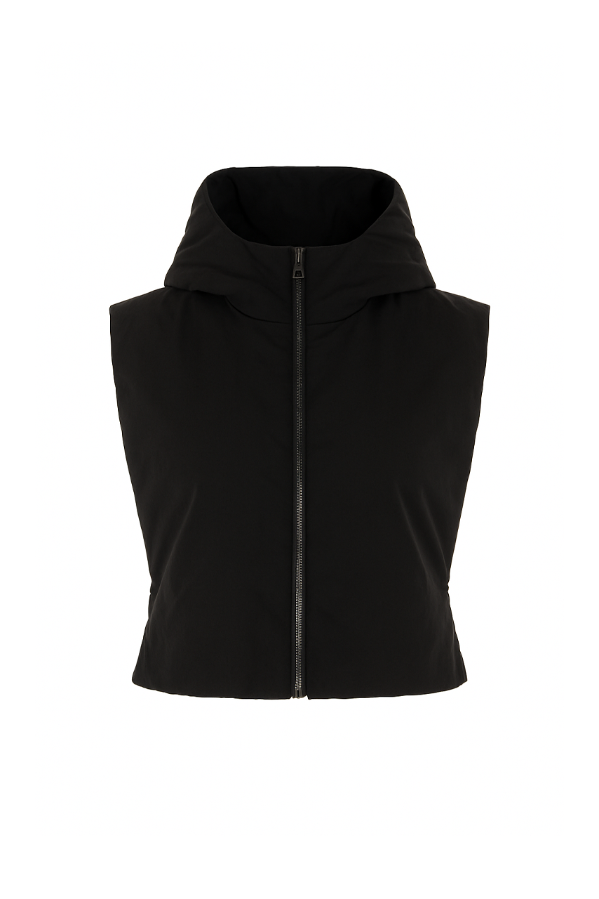 Black water-repellent fabric padded accessory hood Trench &