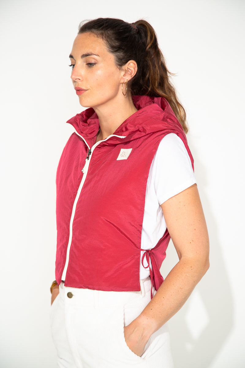 CAILLE - Capuche ouatinée zippée framboise ROUGE - Trench & Coat