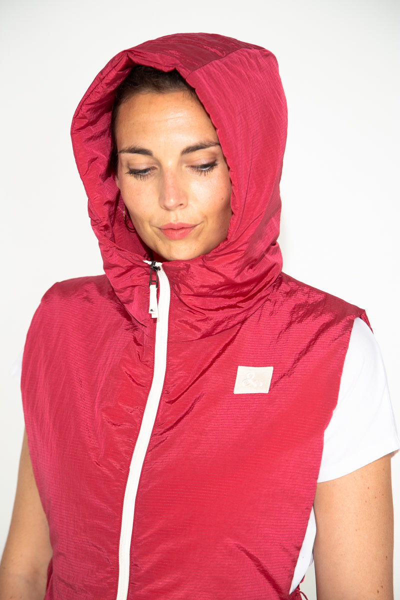 CAILLE - Capuche ouatinée zippée framboise ROUGE - Trench & Coat