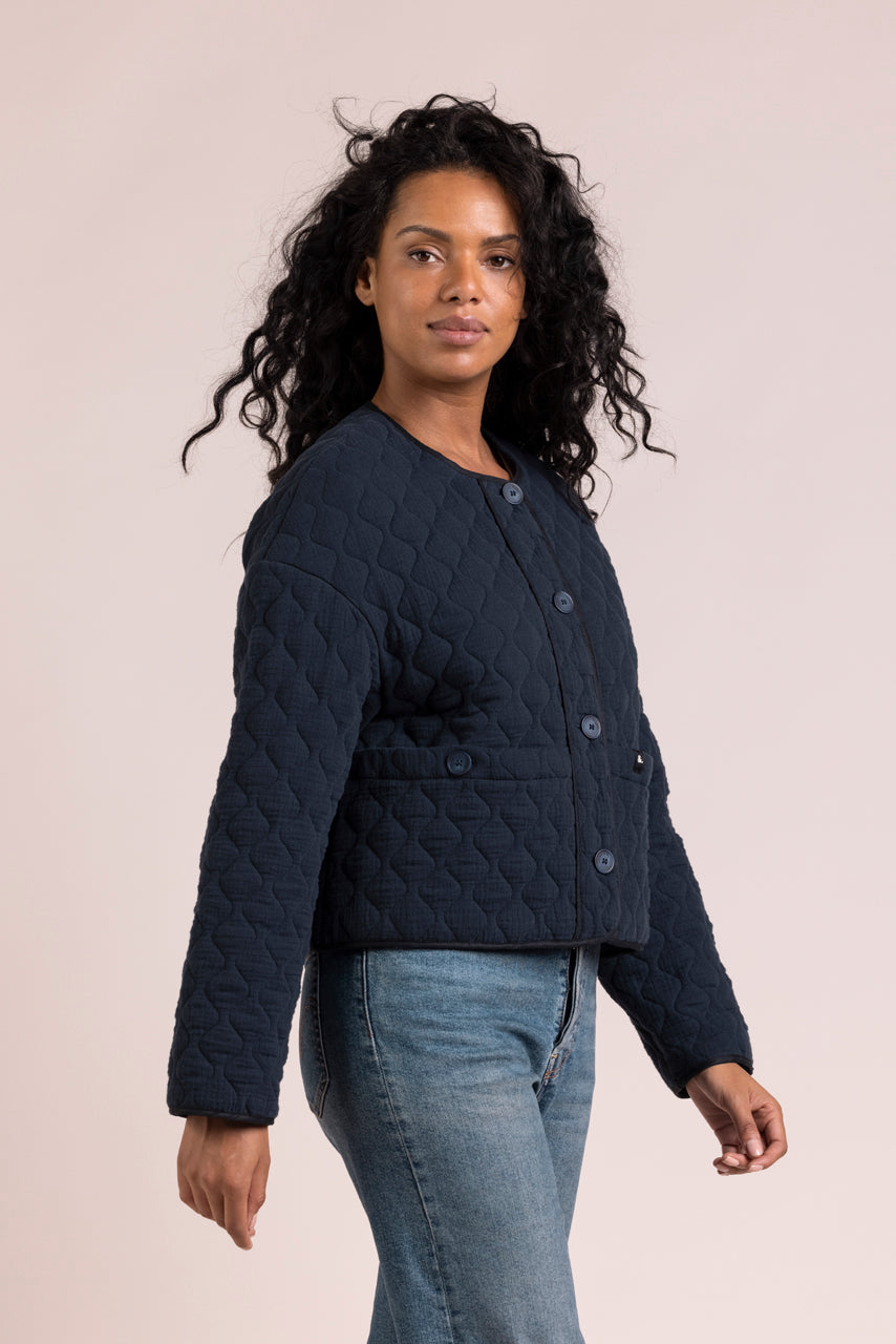 AVOCATIER - Veste oversize matelassée Marine / Navy - Trench & Coat