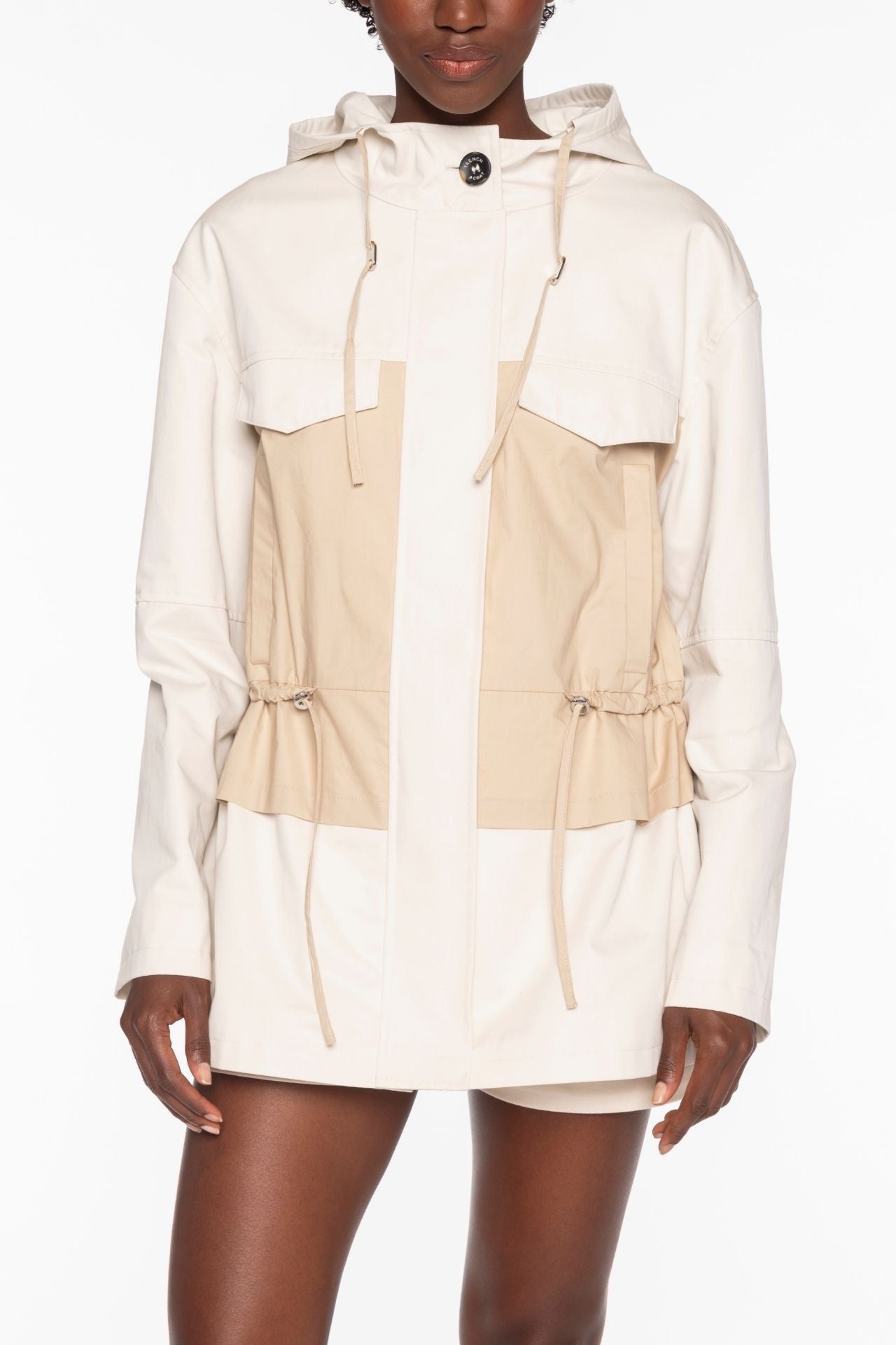 Parka AMIRAT-Parka crème oversize bicolore