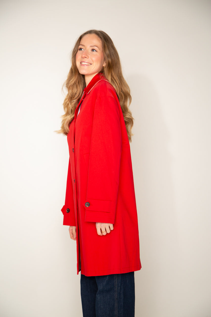 Sleek DAX-Redding coat in pure premium cotton red