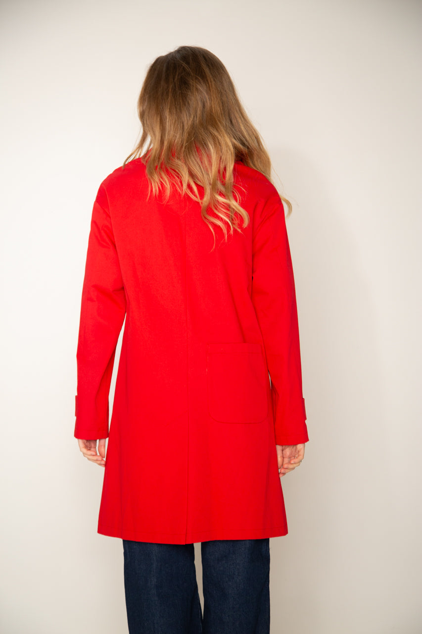 Sleek DAX-Redding coat in pure premium cotton red