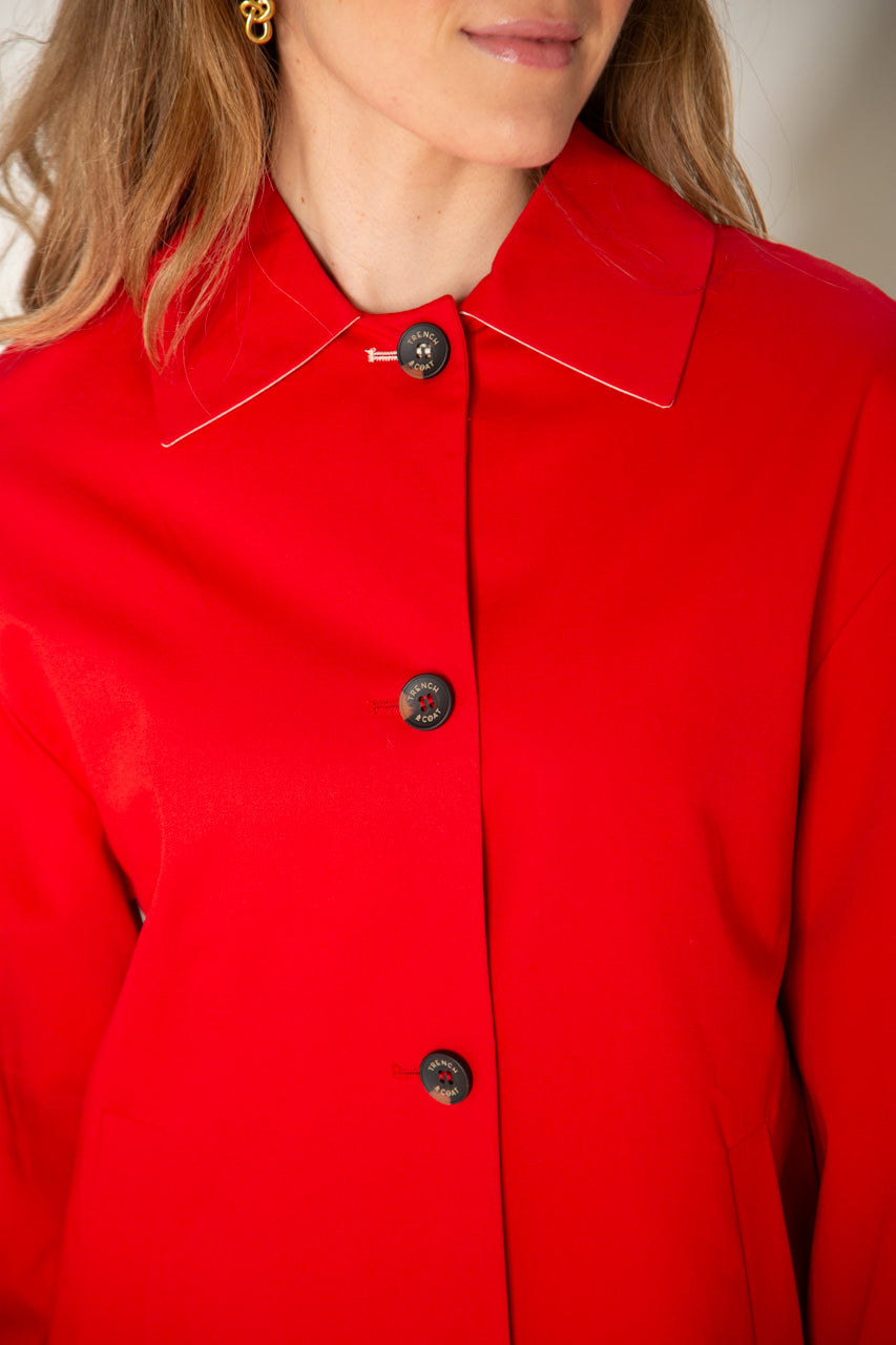 Sleek DAX-Redding coat in pure premium cotton red