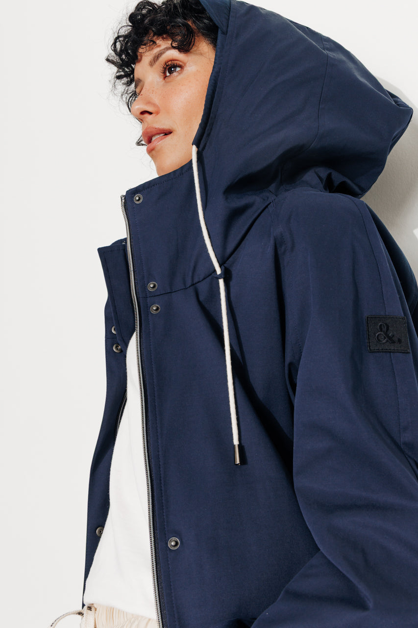TANZAC - TANZAC - Parka courte déperlante MARINE - Trench & Coat