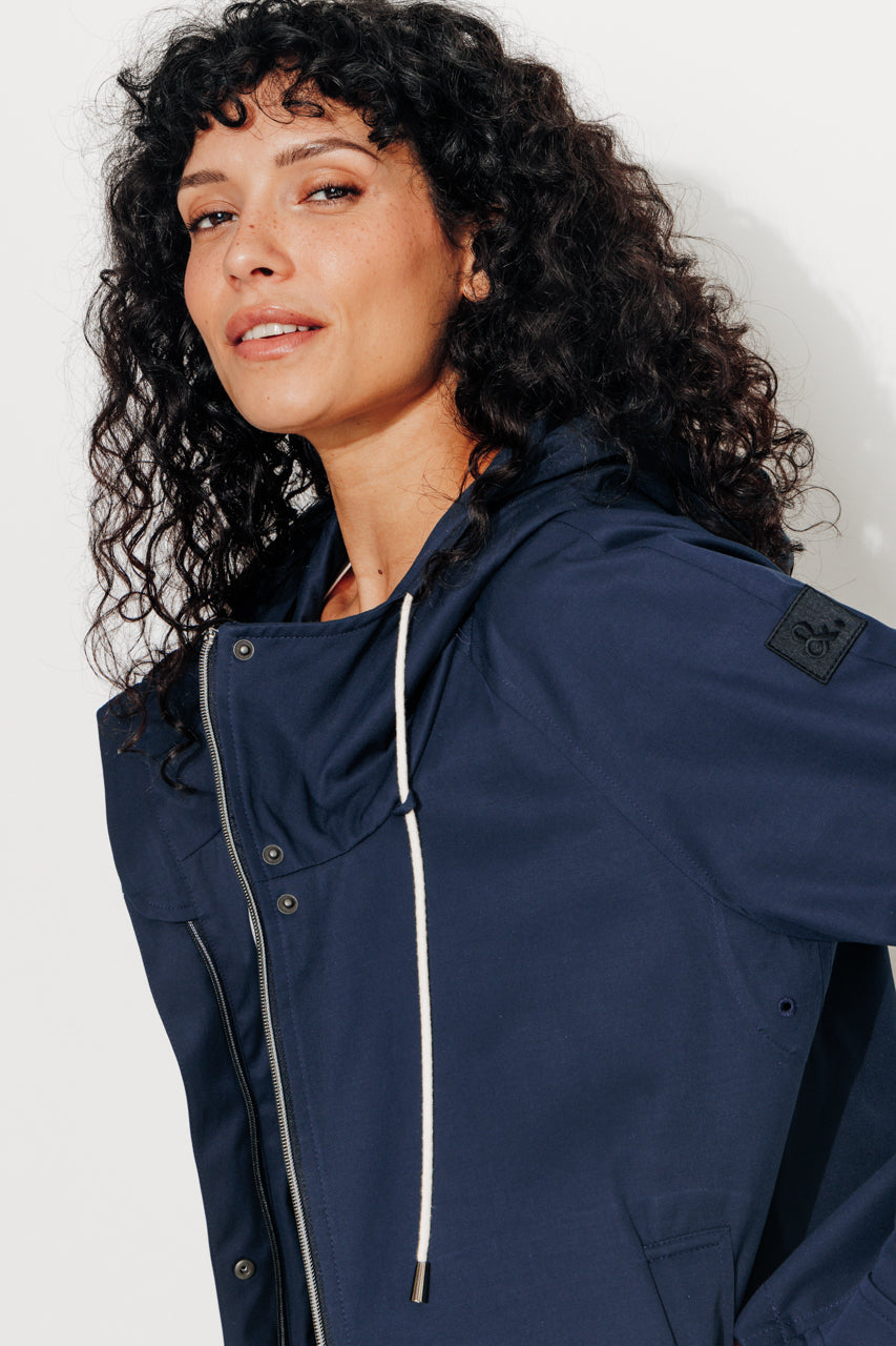 TANZAC - TANZAC - Parka courte déperlante MARINE - Trench & Coat
