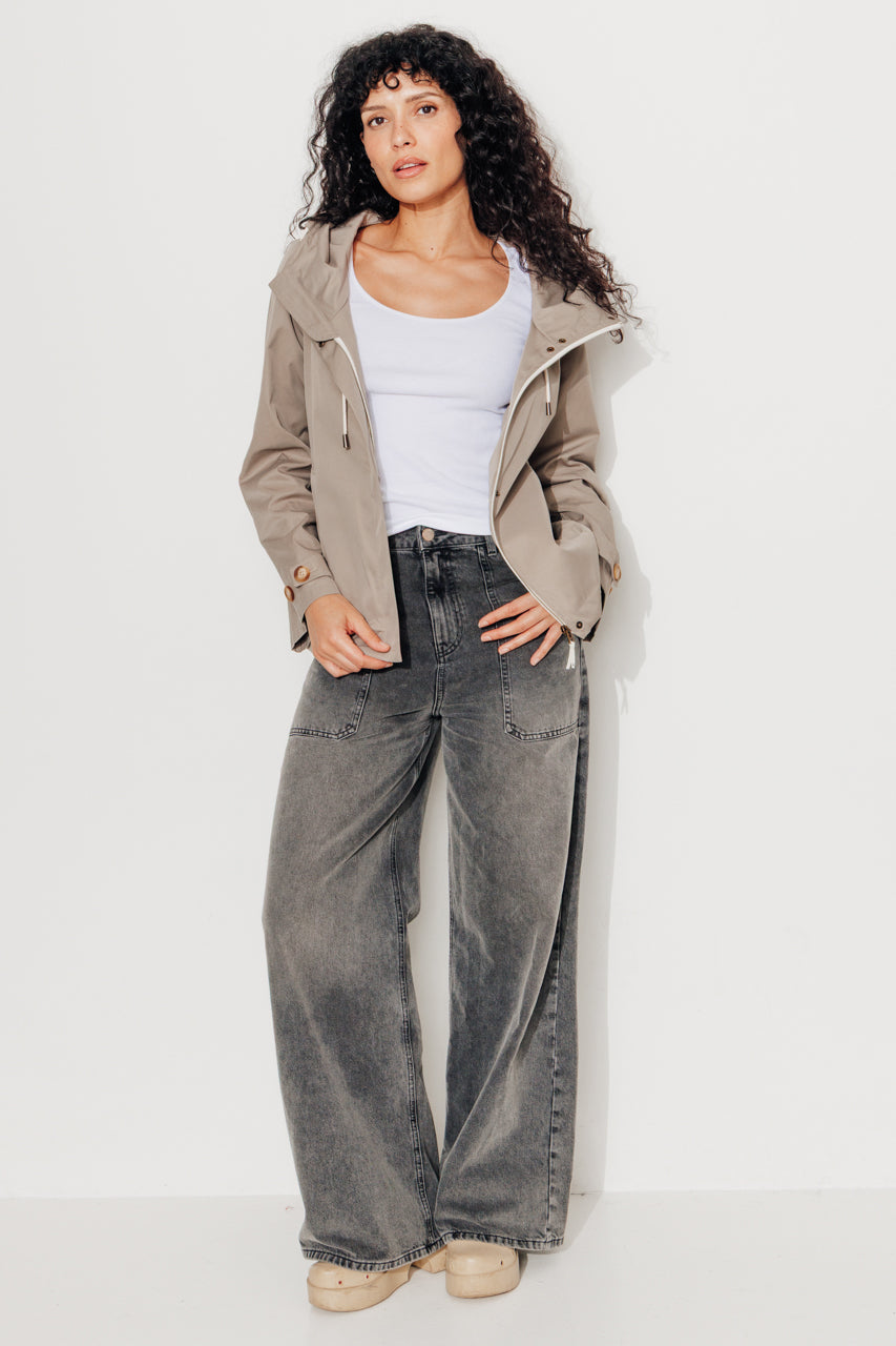 TANZAC - Parka courte déperlante KAKI - Trench & Coat