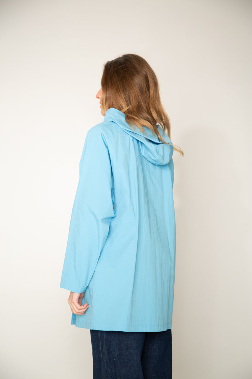 Berhet- Parka à capuche en coton bleu
