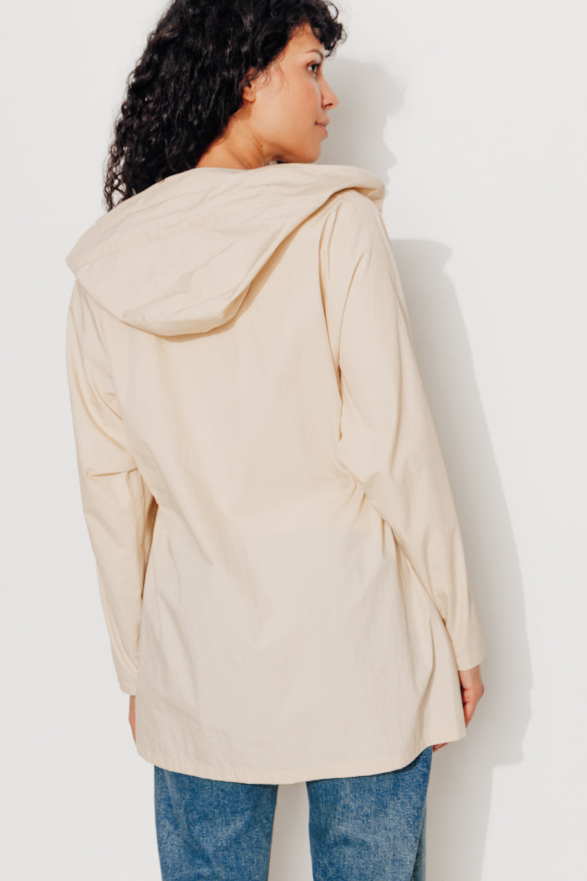 BERHET - Parka capuche en coton biologique déperlant BEIGE - Trench & Coat