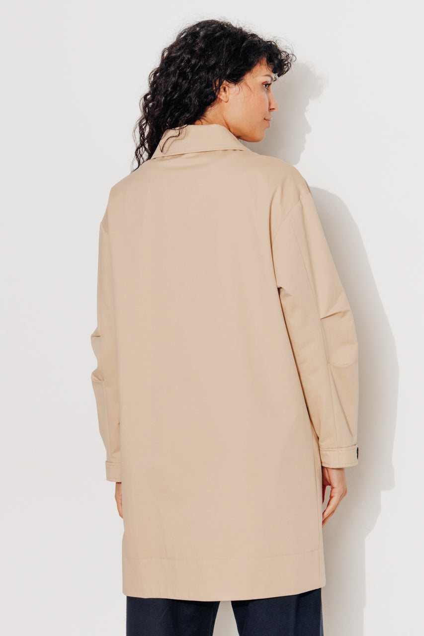SAUZET - SAUZET - Trench oversize 100% coton déperlant BEIGE - Trench & Coat