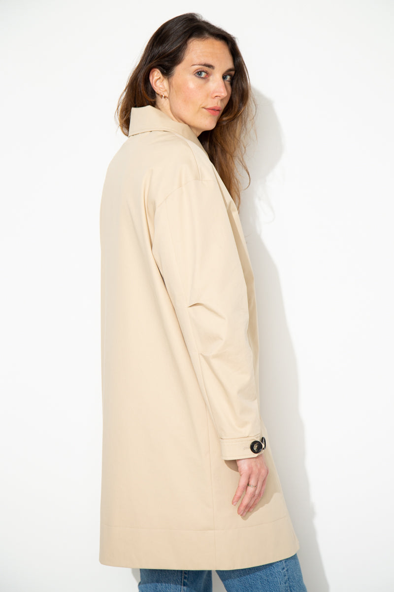 SAUZET - SAUZET - Trench oversize 100% coton déperlant BEIGE - Trench & Coat