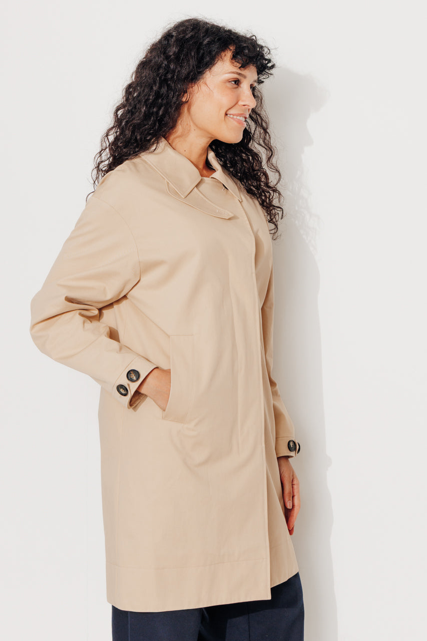 SAUZET - SAUZET - Trench oversize 100% coton déperlant BEIGE - Trench & Coat