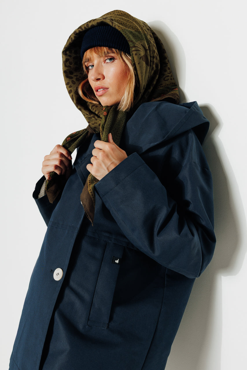 GRENADIER - Parka courte oversize, déperlante MARINE - Trench & Coat