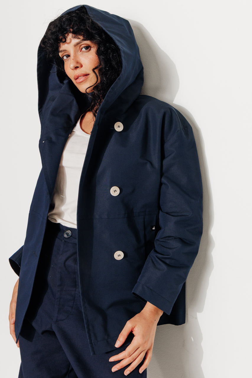 GRENADIER - Parka courte oversize, déperlante MARINE - Trench & Coat