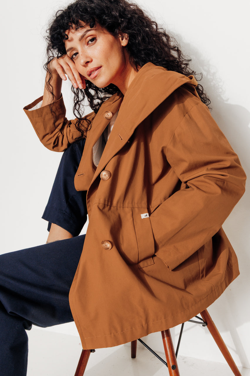 GRENADIER - Parka courte oversize, déperlante CARAMEL - Trench & Coat