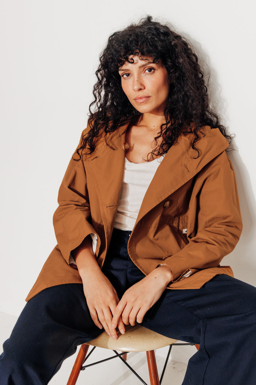 GRENADIER - Parka courte oversize, déperlante CARAMEL - Trench & Coat