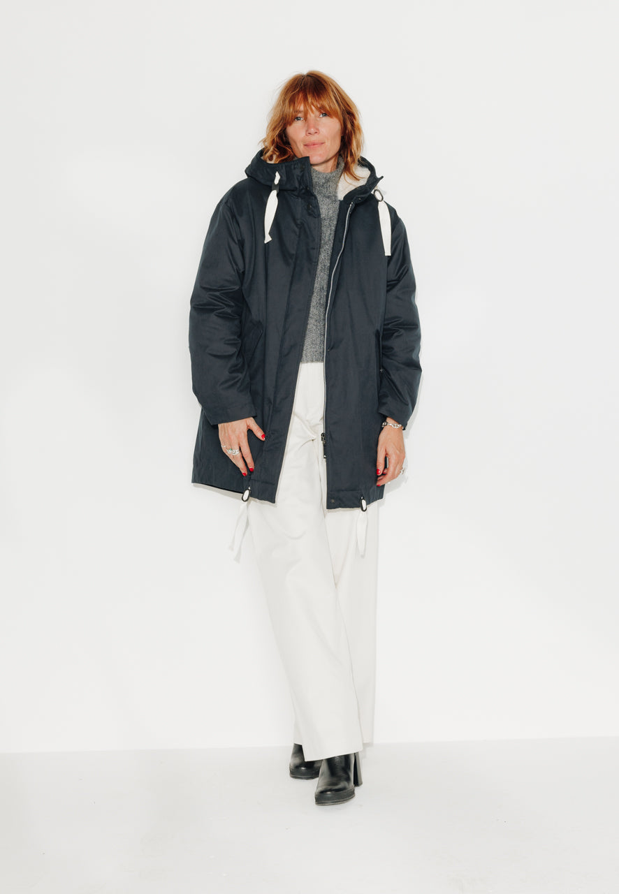 FICUS - FICUS - Parka généreuse en gabardine de coton bleu marine Bleu marine / Navy blue - Trench & Coat