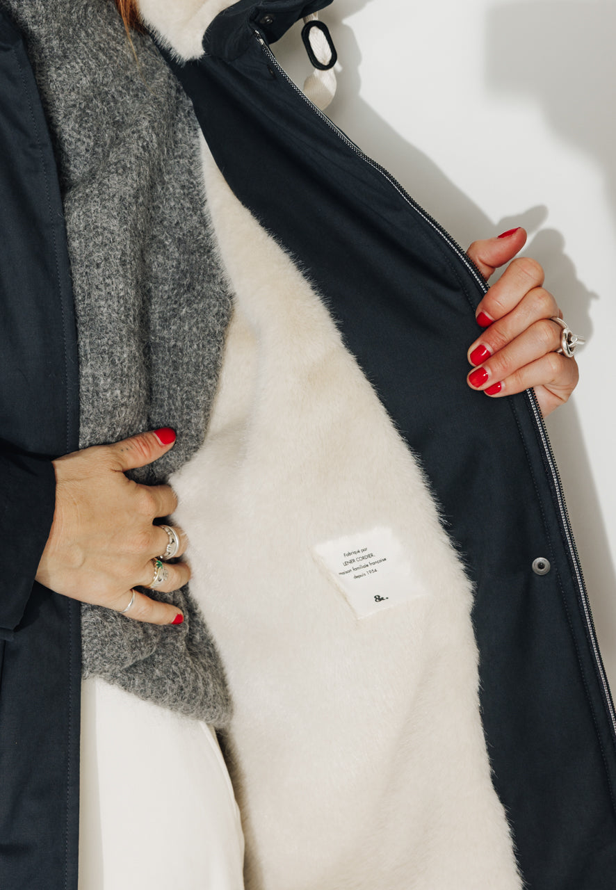 FICUS - FICUS - Parka généreuse en gabardine de coton bleu marine Bleu marine / Navy blue - Trench & Coat