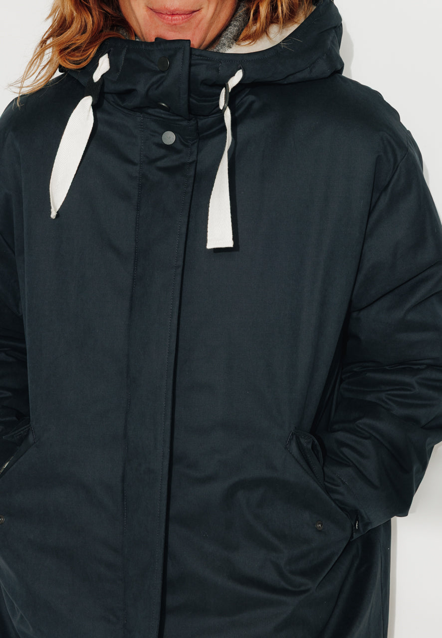 FICUS - FICUS - Parka généreuse en gabardine de coton bleu marine Bleu marine / Navy blue - Trench & Coat