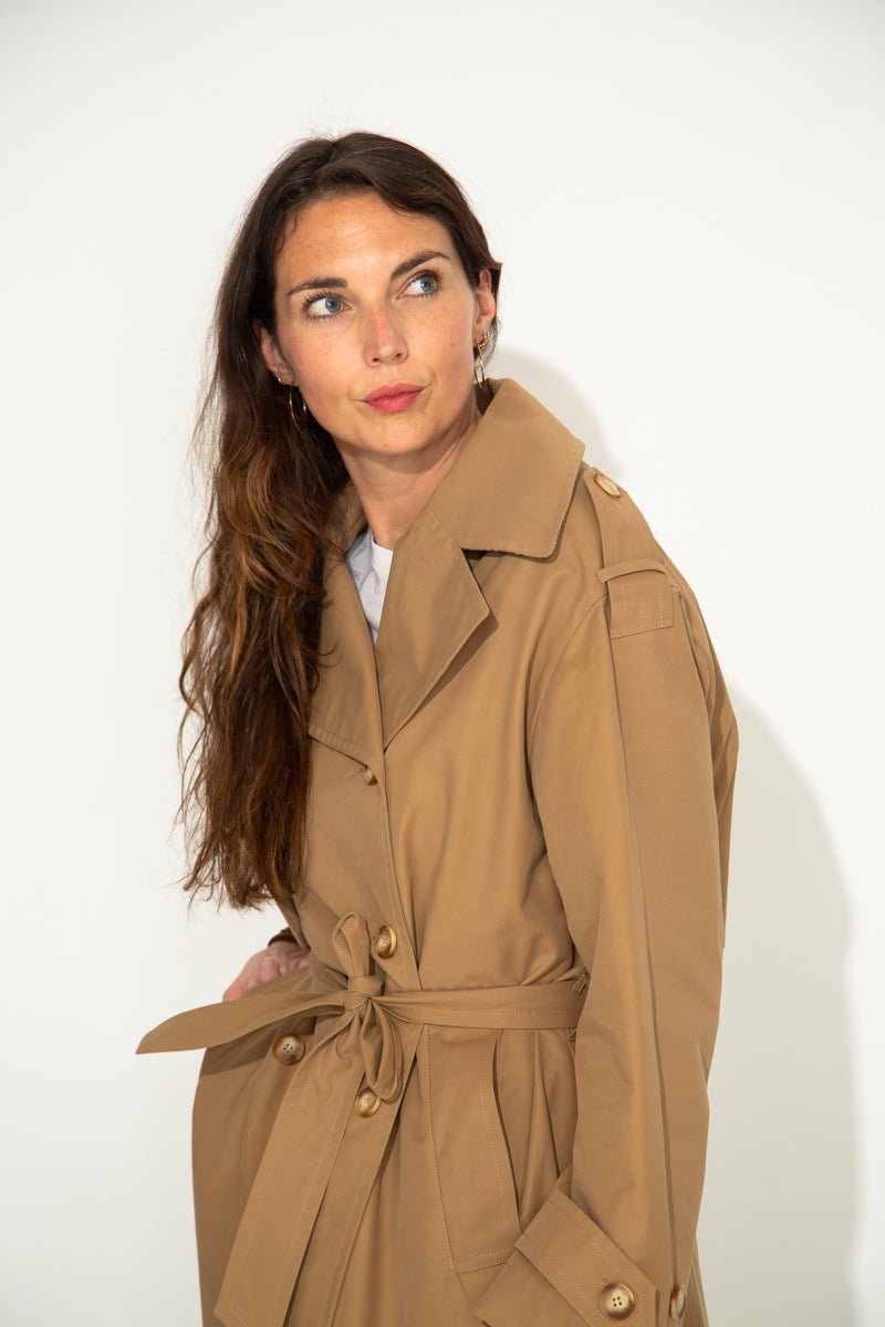 TILIA - Trench authentique coton déperlant CAMEL - Trench & Coat