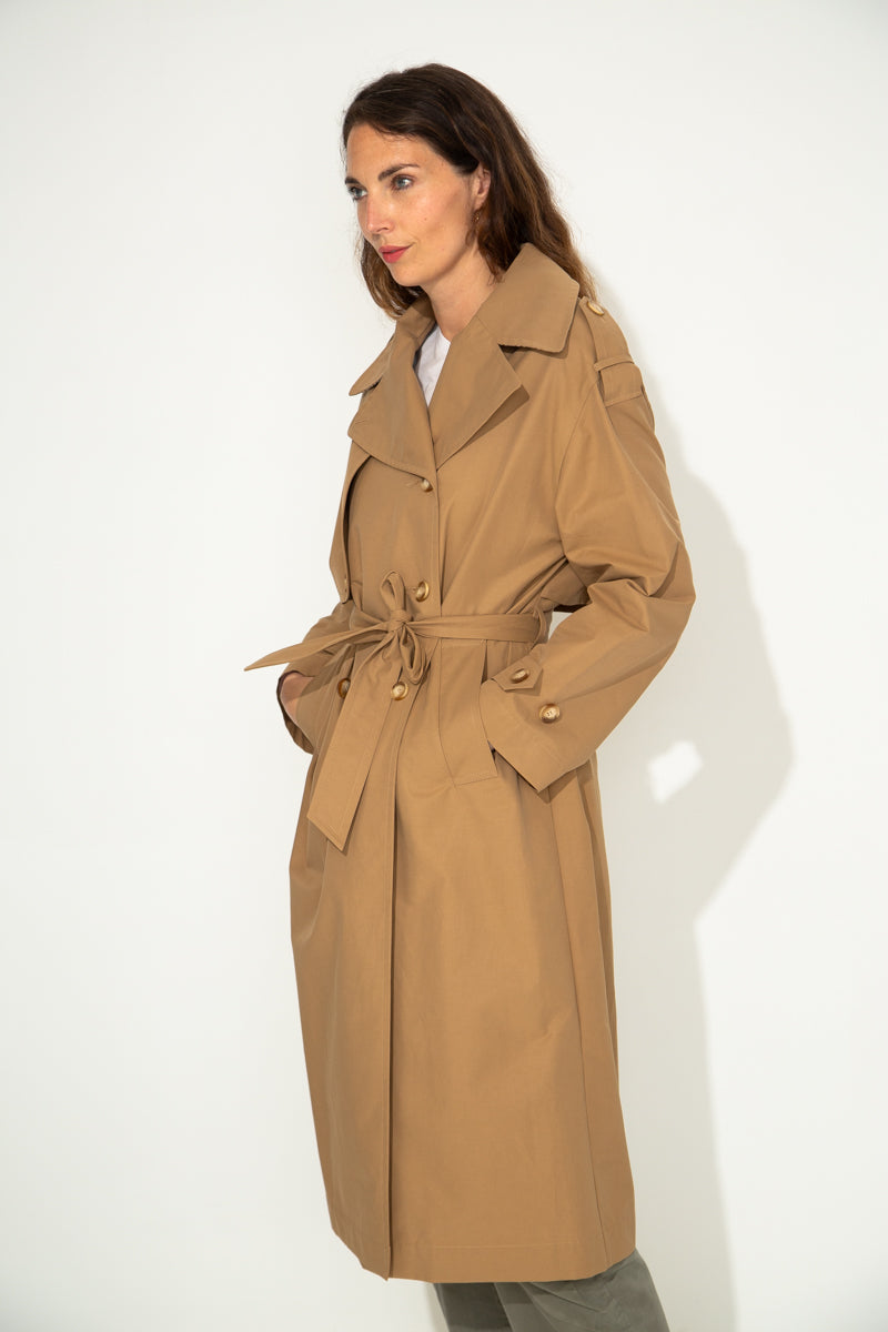 TILIA - Trench authentique coton déperlant CAMEL - Trench & Coat