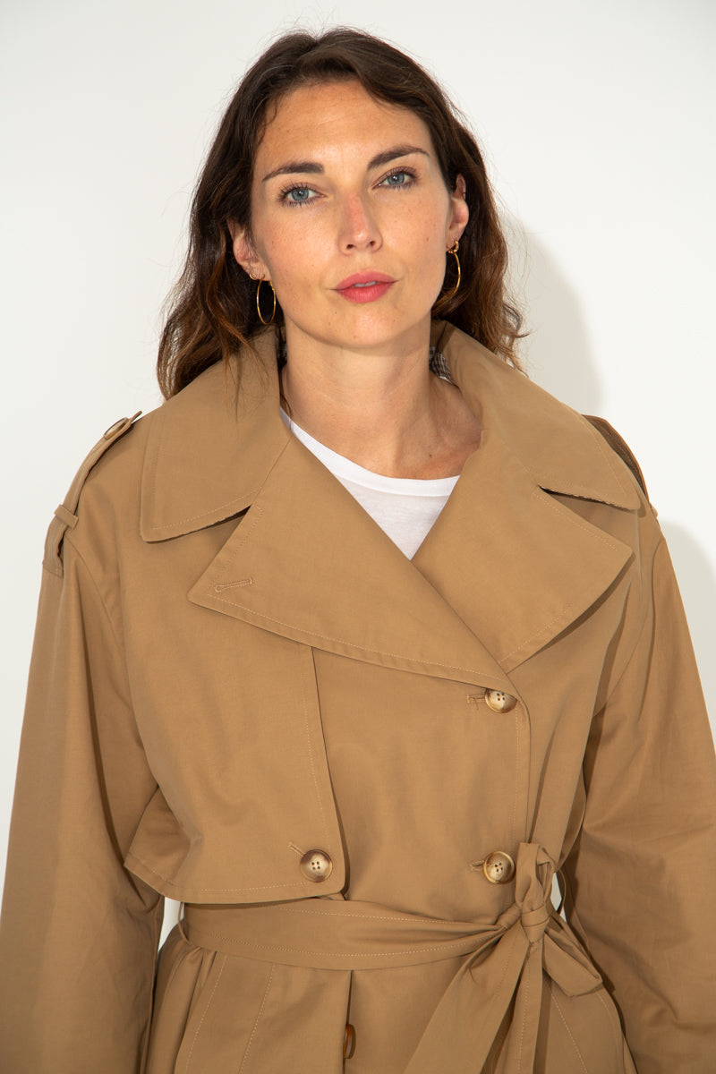 TILIA - Trench authentique coton déperlant CAMEL - Trench & Coat