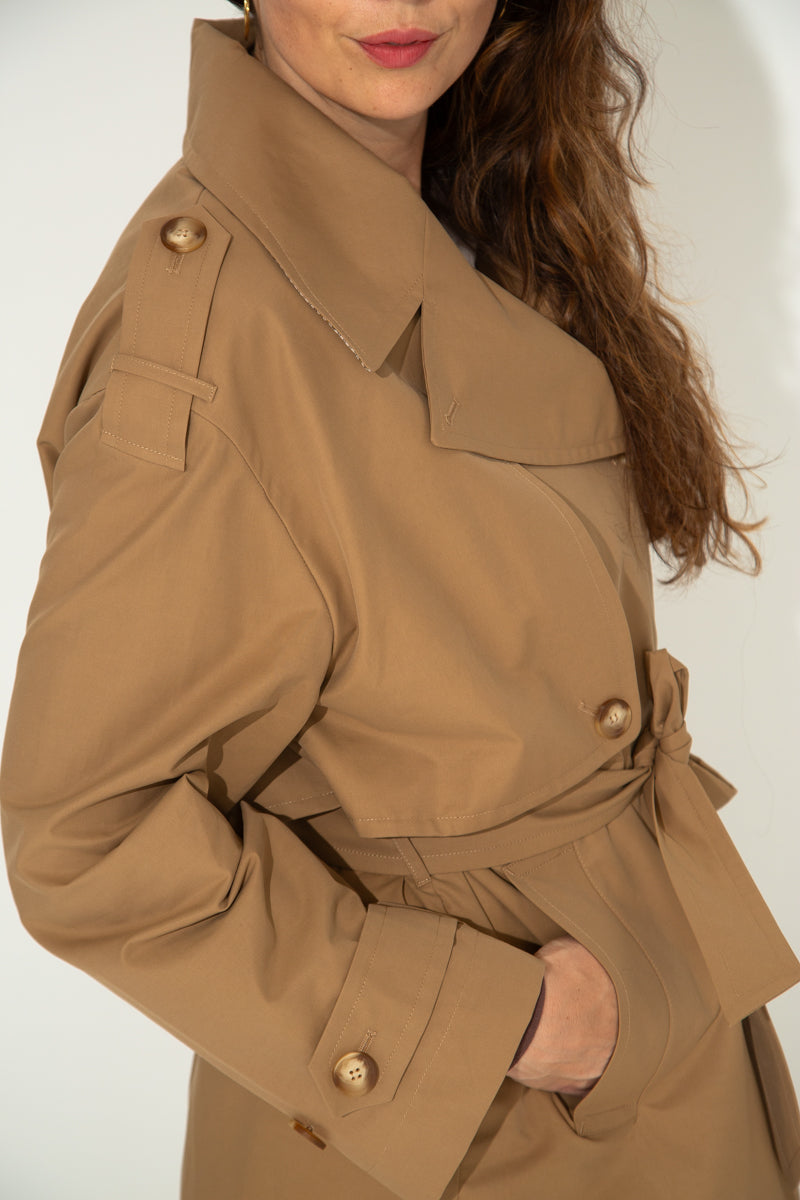 TILIA - Trench authentique coton déperlant CAMEL - Trench & Coat