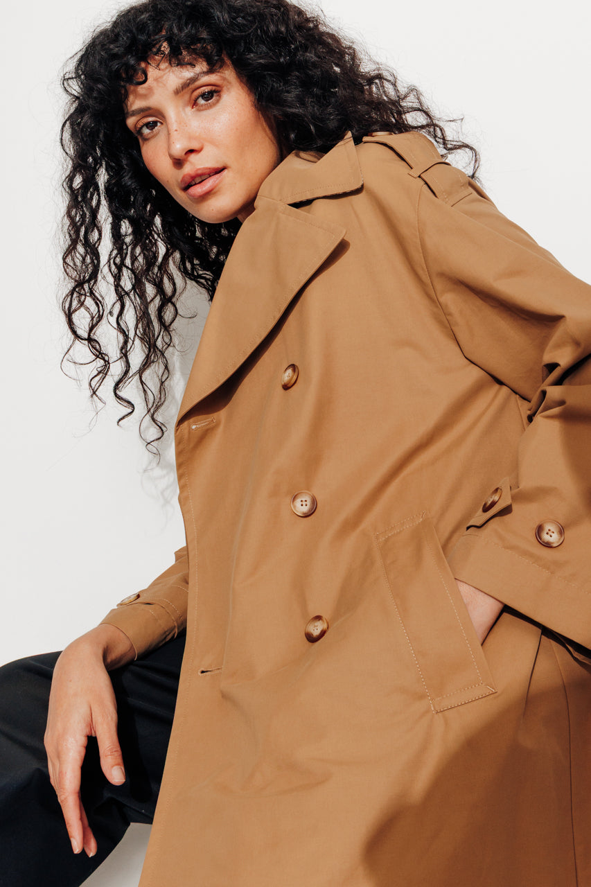 TILIA - TILIA- Trench authentique coton déperlant CAMEL - Trench & Coat