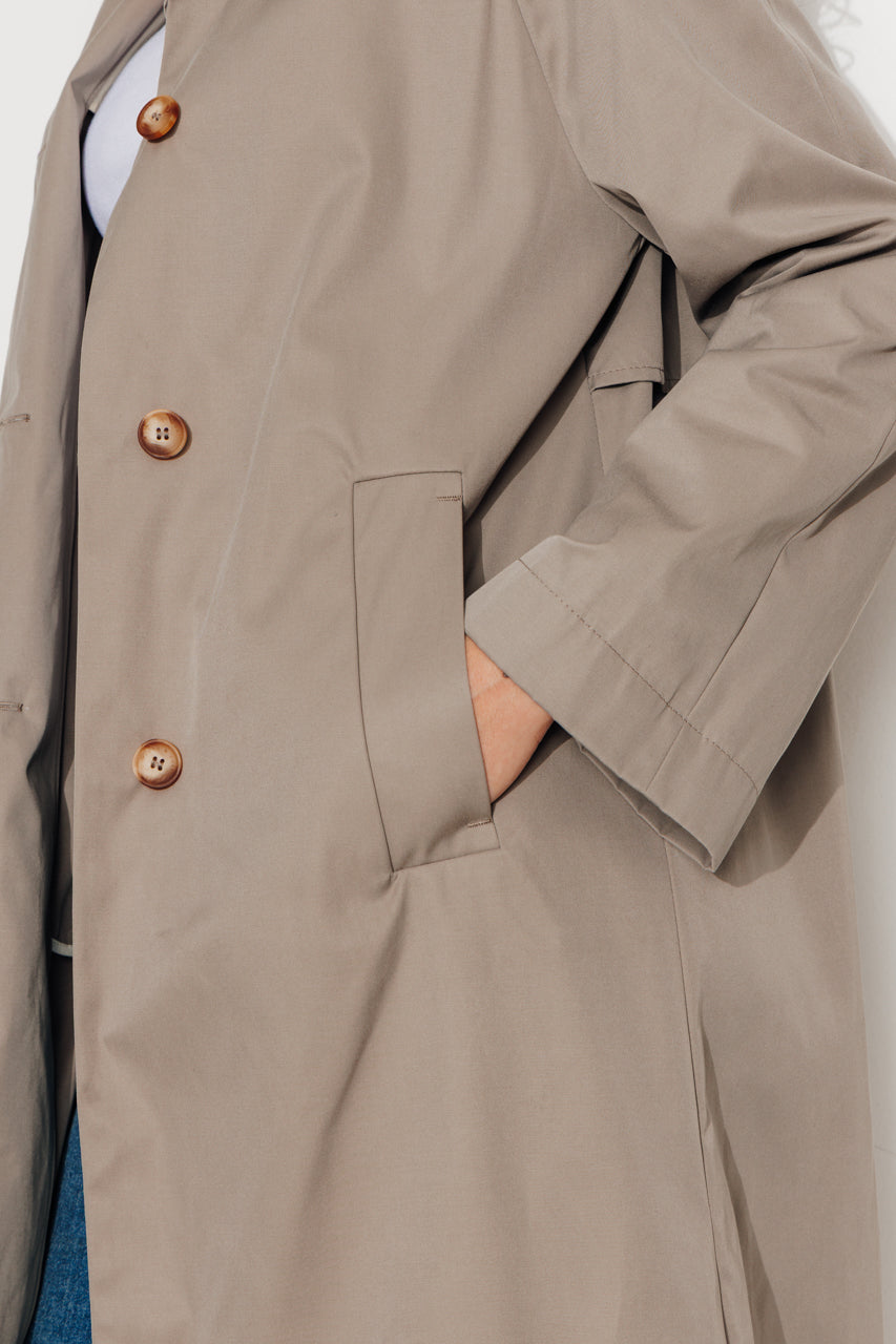 ROSALES - ROSALES - Imper volume ample toucher doux aspect coton KAKI - Trench & Coat
