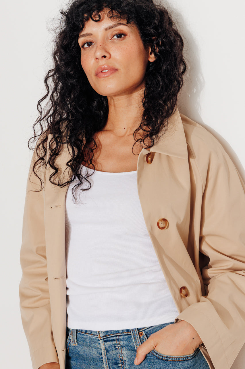 ROSALES - ROSALES- Imper volume ample toucher doux aspect coton SABLE - Trench & Coat