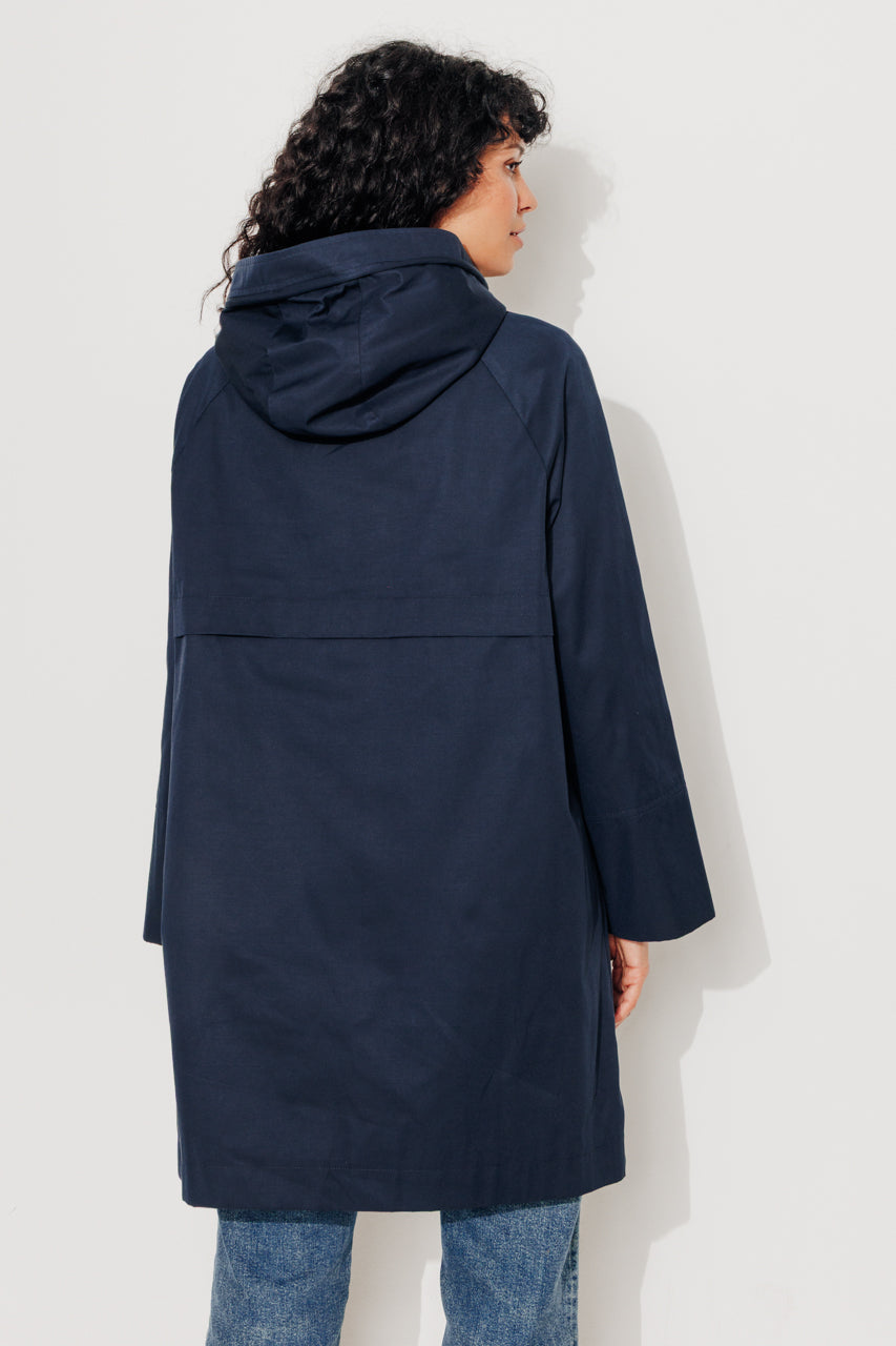 ALBIZIA - Parka oversize toucher doux aspect coton MARINE - Trench & Coat