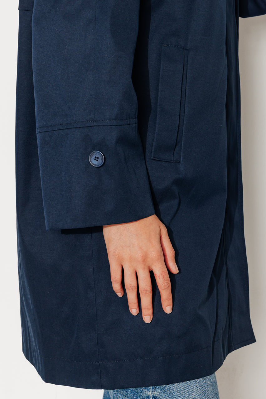 ALBIZIA - Parka oversize toucher doux aspect coton MARINE - Trench & Coat