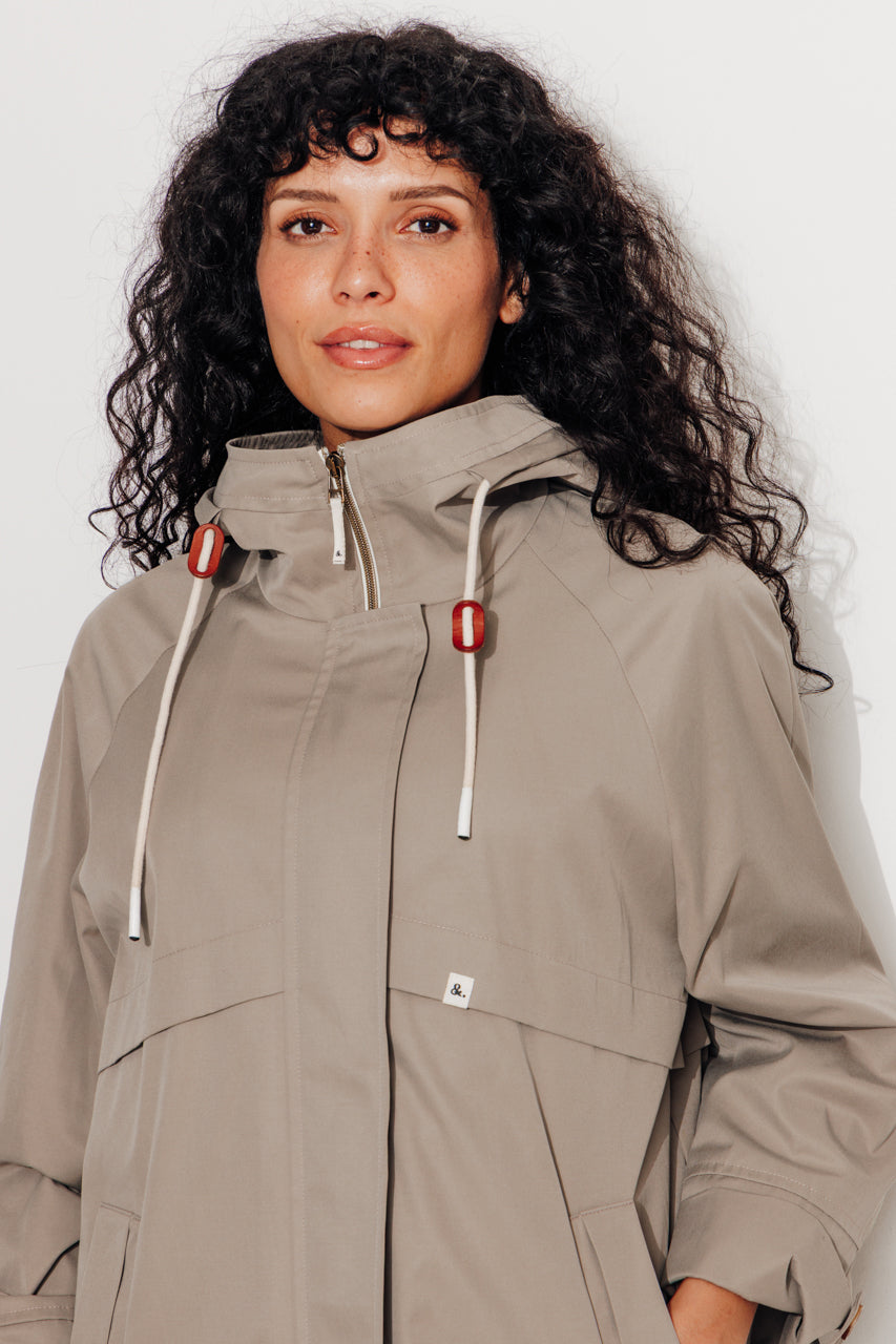 ALBIZIA - Parka oversize toucher doux aspect coton KAKI - Trench & Coat