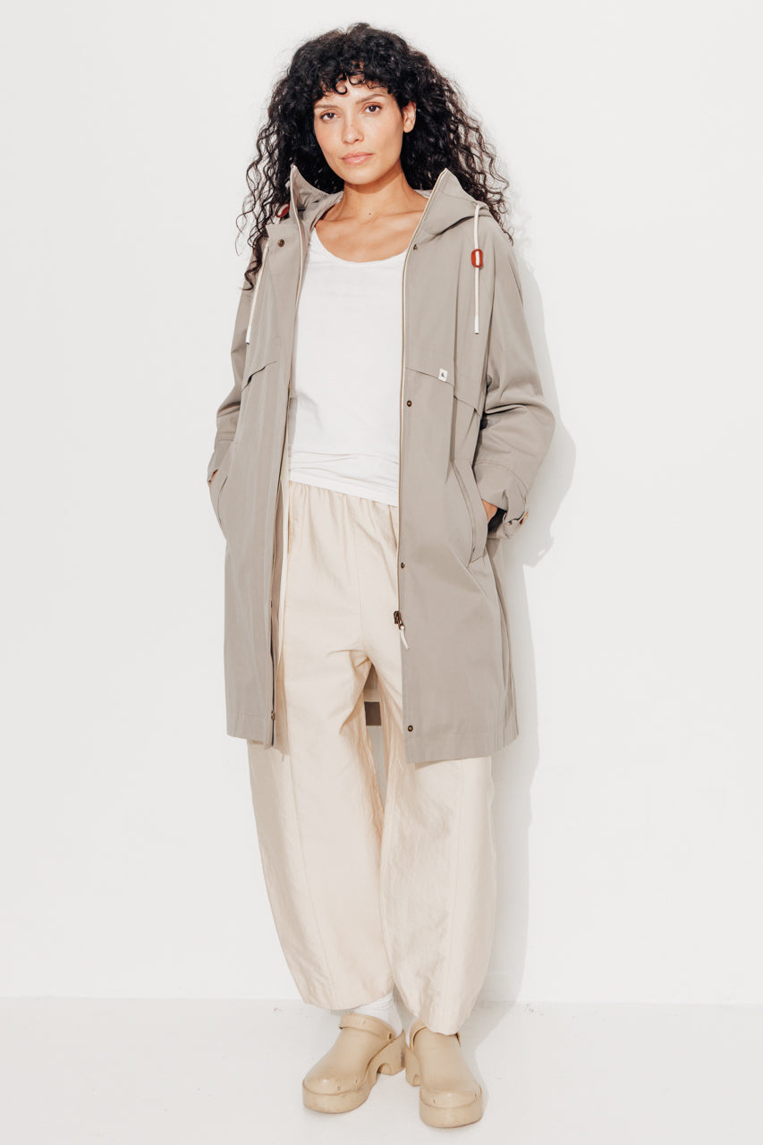 ALBIZIA - Parka oversize toucher doux aspect coton KAKI - Trench & Coat