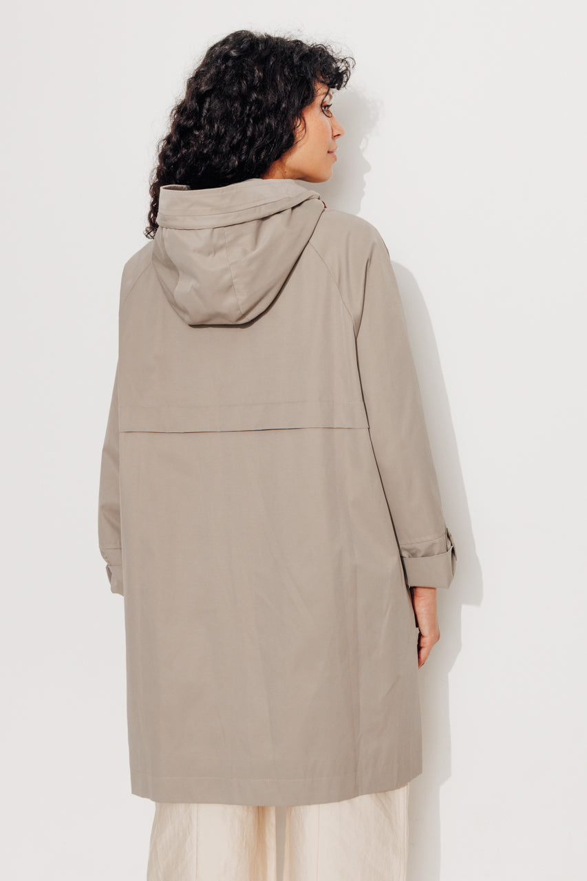 ALBIZIA - Parka oversize toucher doux aspect coton KAKI - Trench & Coat