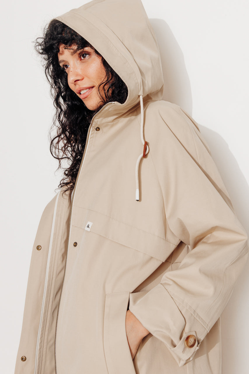 ALBIZIA - ALBIZIA - Parka oversize toucher doux aspect coton SABLE - Trench & Coat