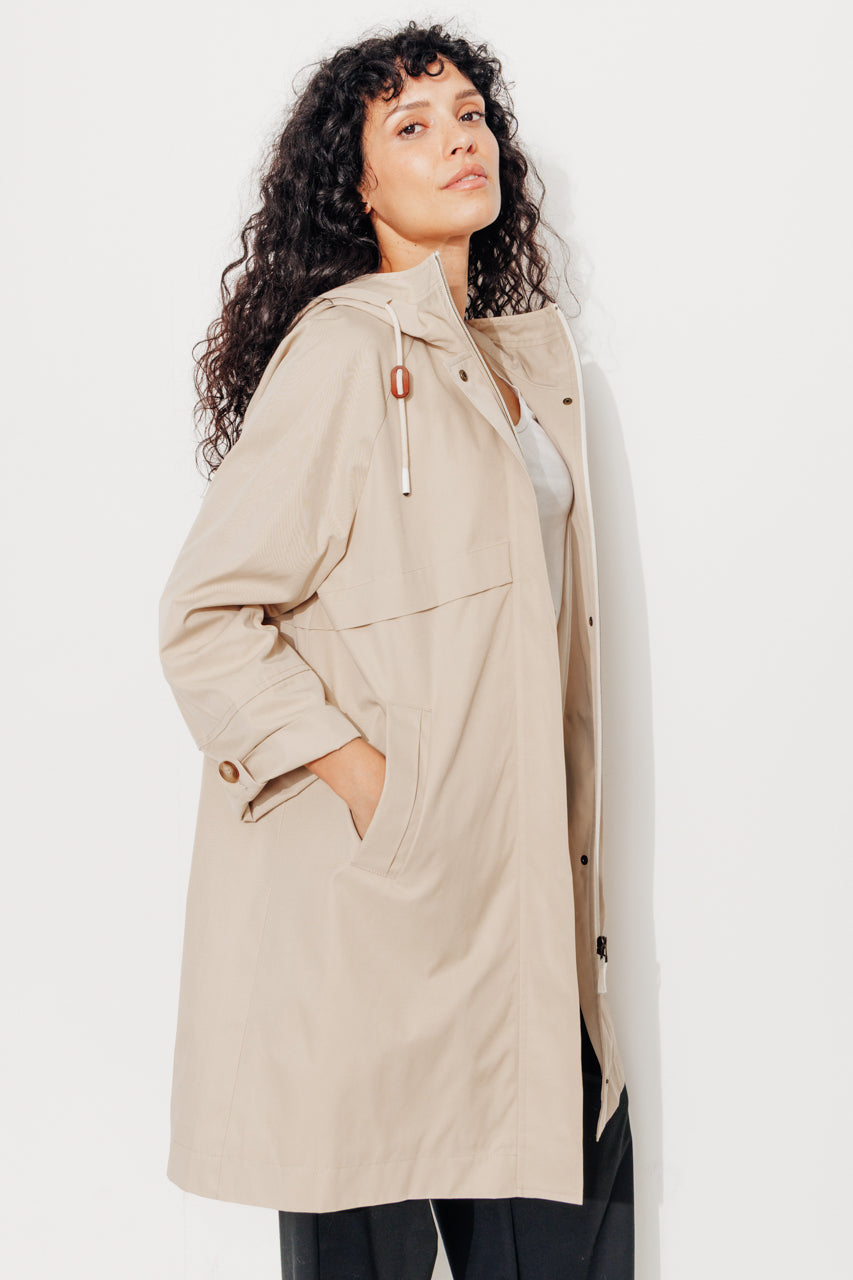 ALBIZIA - ALBIZIA - Parka oversize toucher doux aspect coton SABLE - Trench & Coat