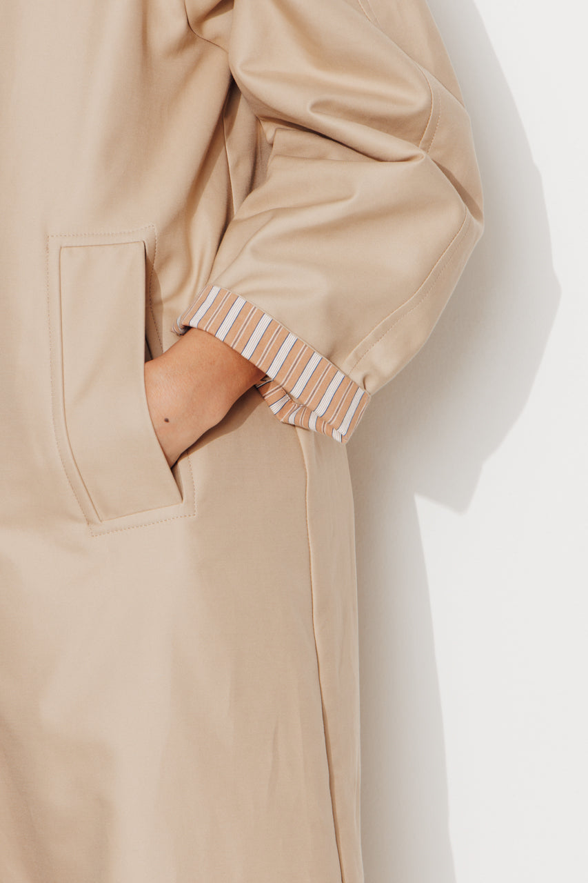 CITRONNELLE - CITRONNELLE - Imper oversize 100% coton déperlant SABLE - Trench & Coat