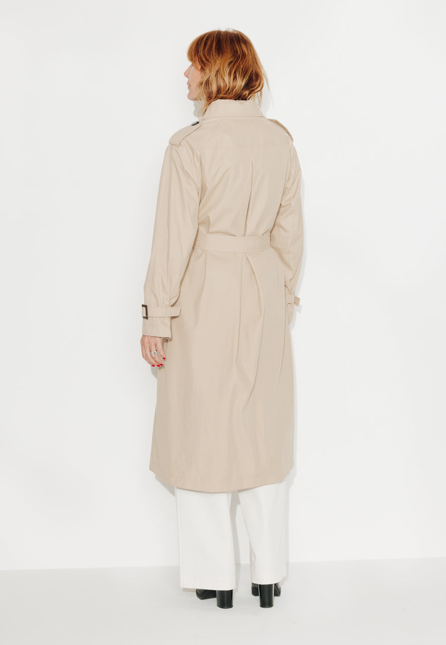 AMANDIER - AMANDIER - Trench long ceinturé en coton déperlant beige BEIGE - Trench & Coat