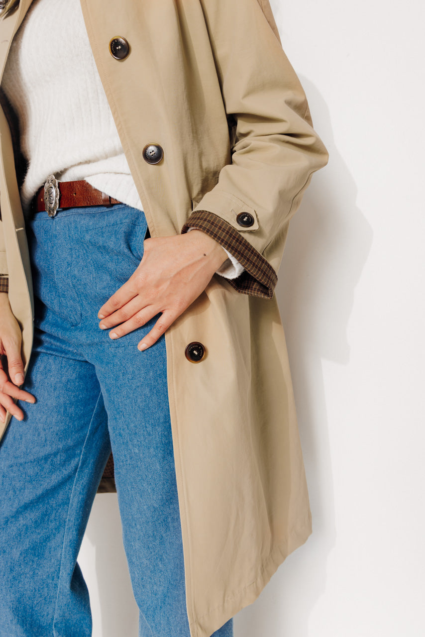 PARROTIA - PARROTIA - Imperméable mi long en coton déperlant camel CAMEL - Trench & Coat