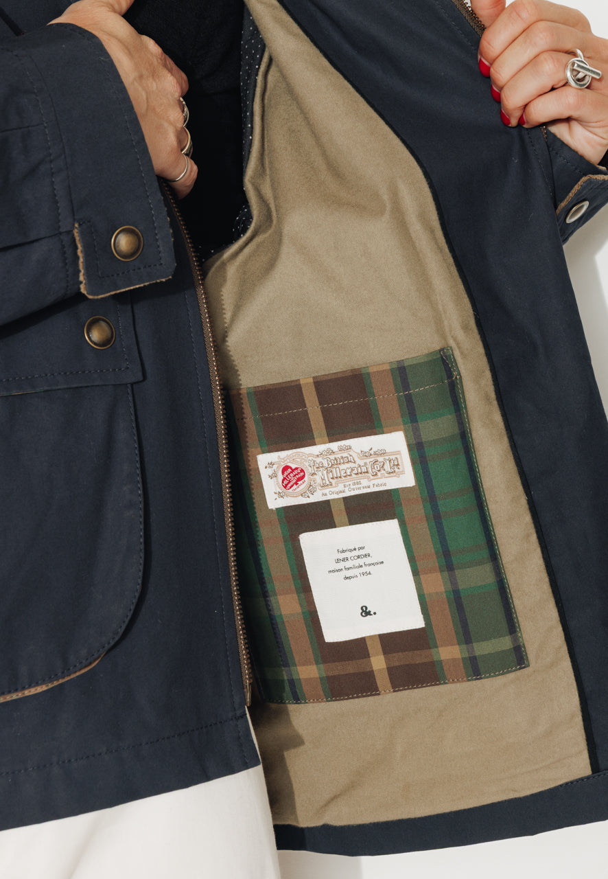 SORBUS - SORBUS - Imperméable court oversize en coton staywax marine MARINE - Trench & Coat
