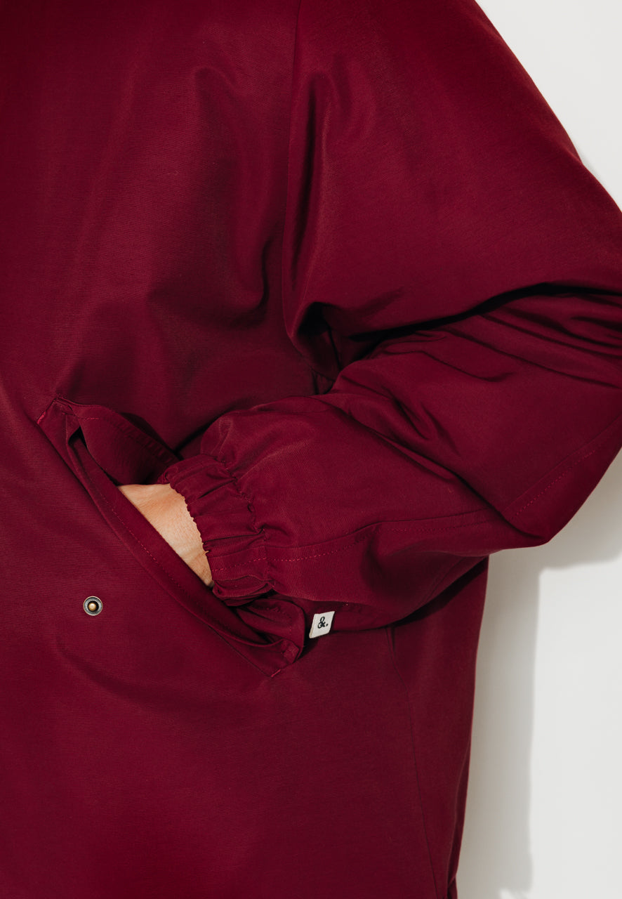 THUYA - THUYA - Imperméable court ouatiné en coton déperlant bordeaux BORDEAUX - Trench & Coat