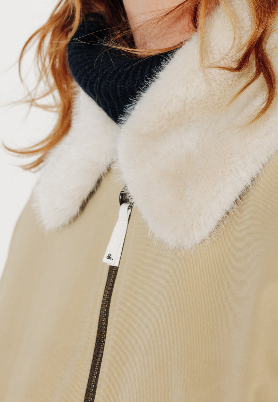 THUYA - THUYA - Imperméable court ouatiné en coton déperlant camel CAMEL - Trench & Coat