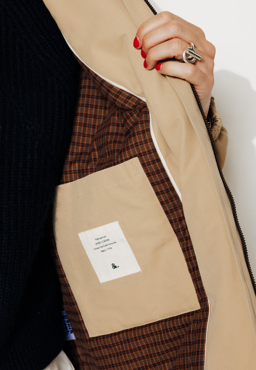 THUYA - THUYA - Imperméable court ouatiné en coton déperlant camel CAMEL - Trench & Coat