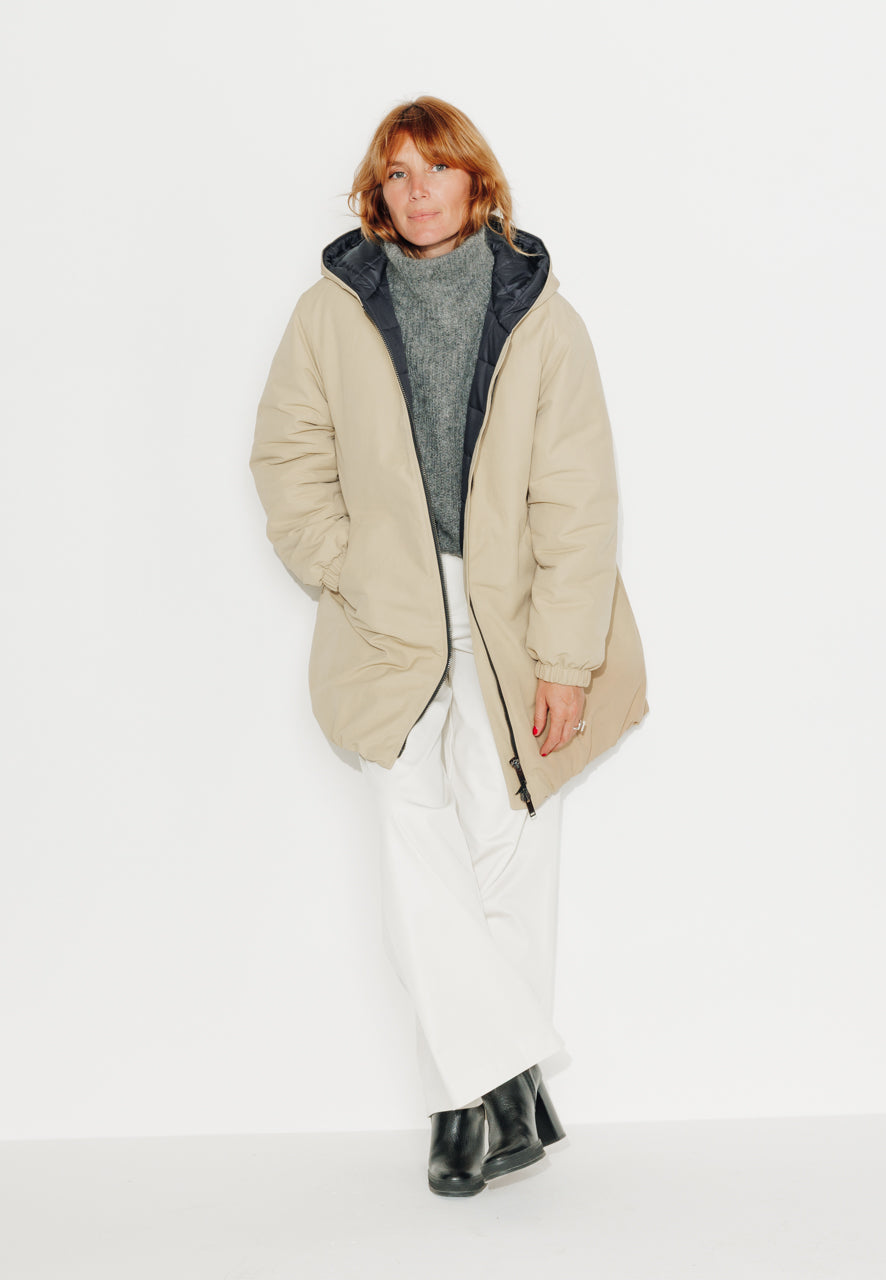 PINACEA - PINACEA - Parka mi longue ouatinée en coton déperlant camel CAMEL - Trench & Coat