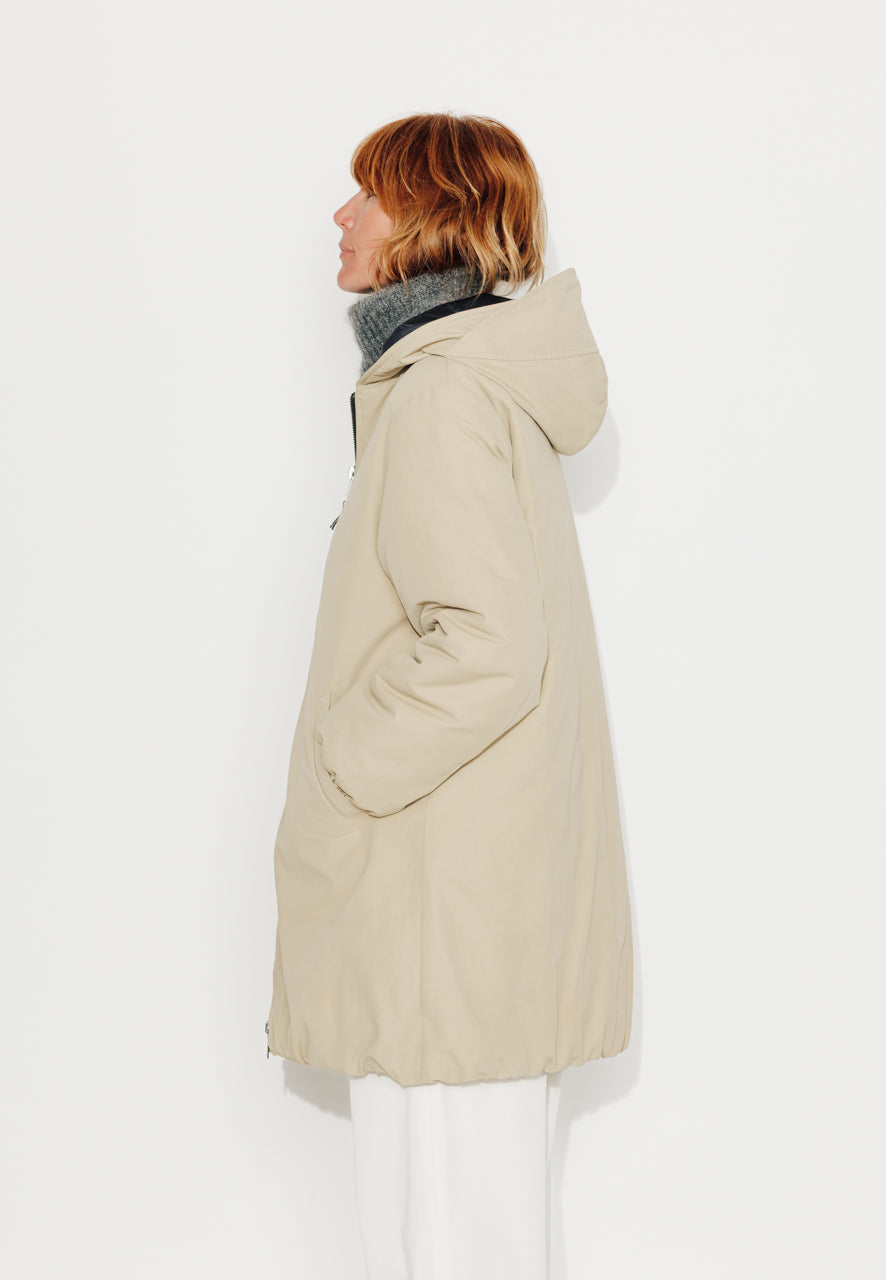 PINACEA - PINACEA - Parka mi longue ouatinée en coton déperlant camel CAMEL - Trench & Coat