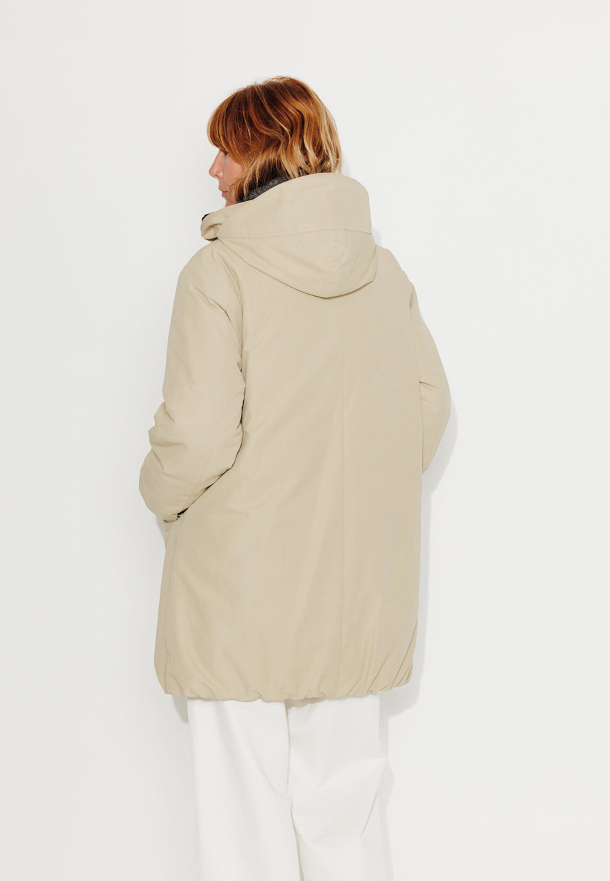 PINACEA - PINACEA - Parka mi longue ouatinée en coton déperlant camel CAMEL - Trench & Coat