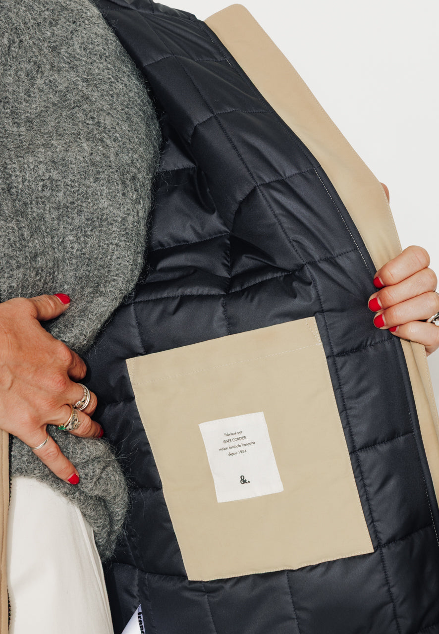 PINACEA - PINACEA - Parka mi longue ouatinée en coton déperlant camel CAMEL - Trench & Coat