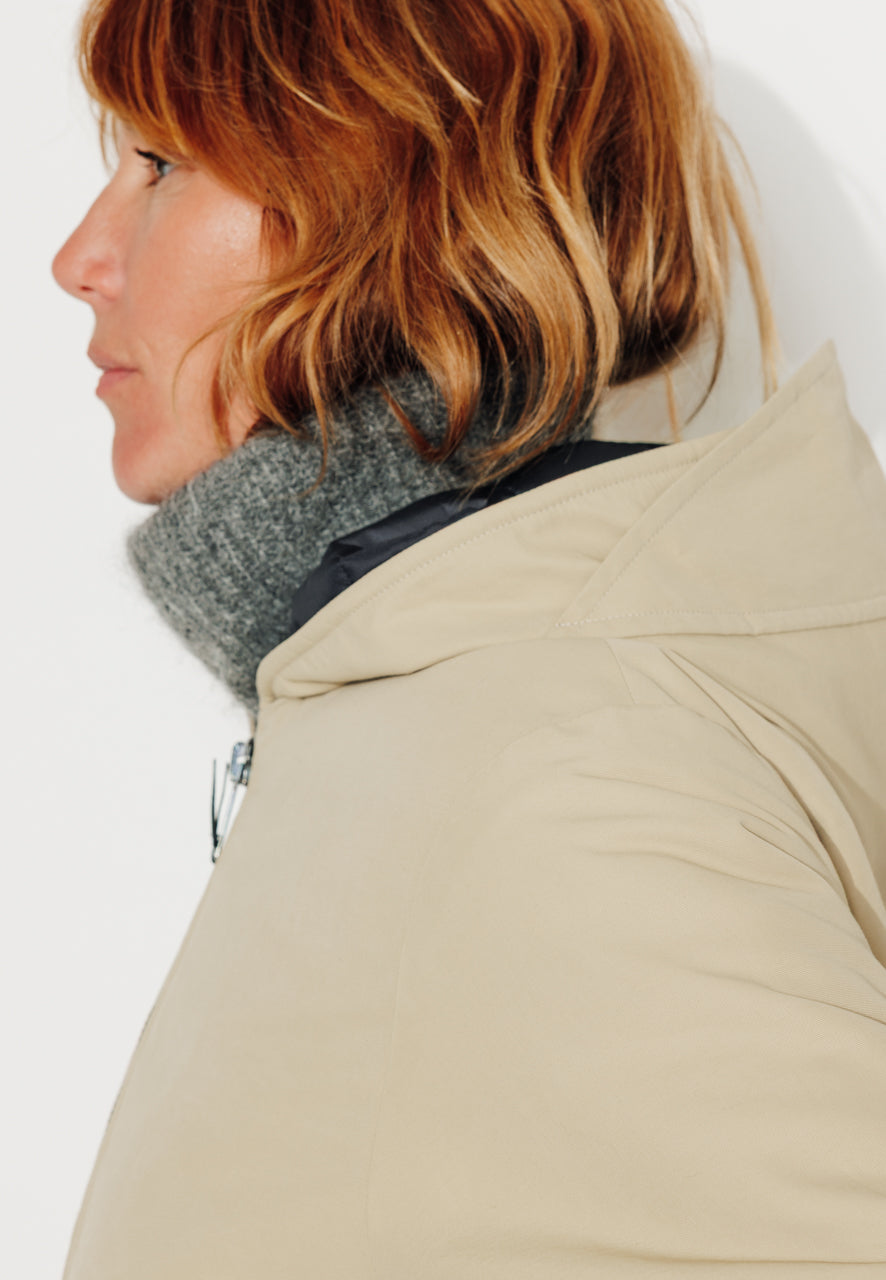 PINACEA - PINACEA - Parka mi longue ouatinée en coton déperlant camel CAMEL - Trench & Coat